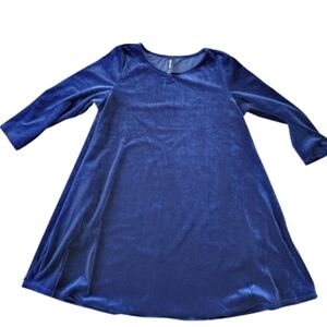 Agnes & Dora Navy Blue Velvet Mini Dress